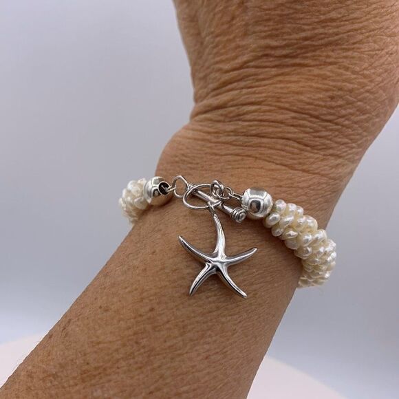 Ring, NWOT, real pearls, 925 sterling silver, 22 K gold, adjustable, statement - Picture 13 of 16